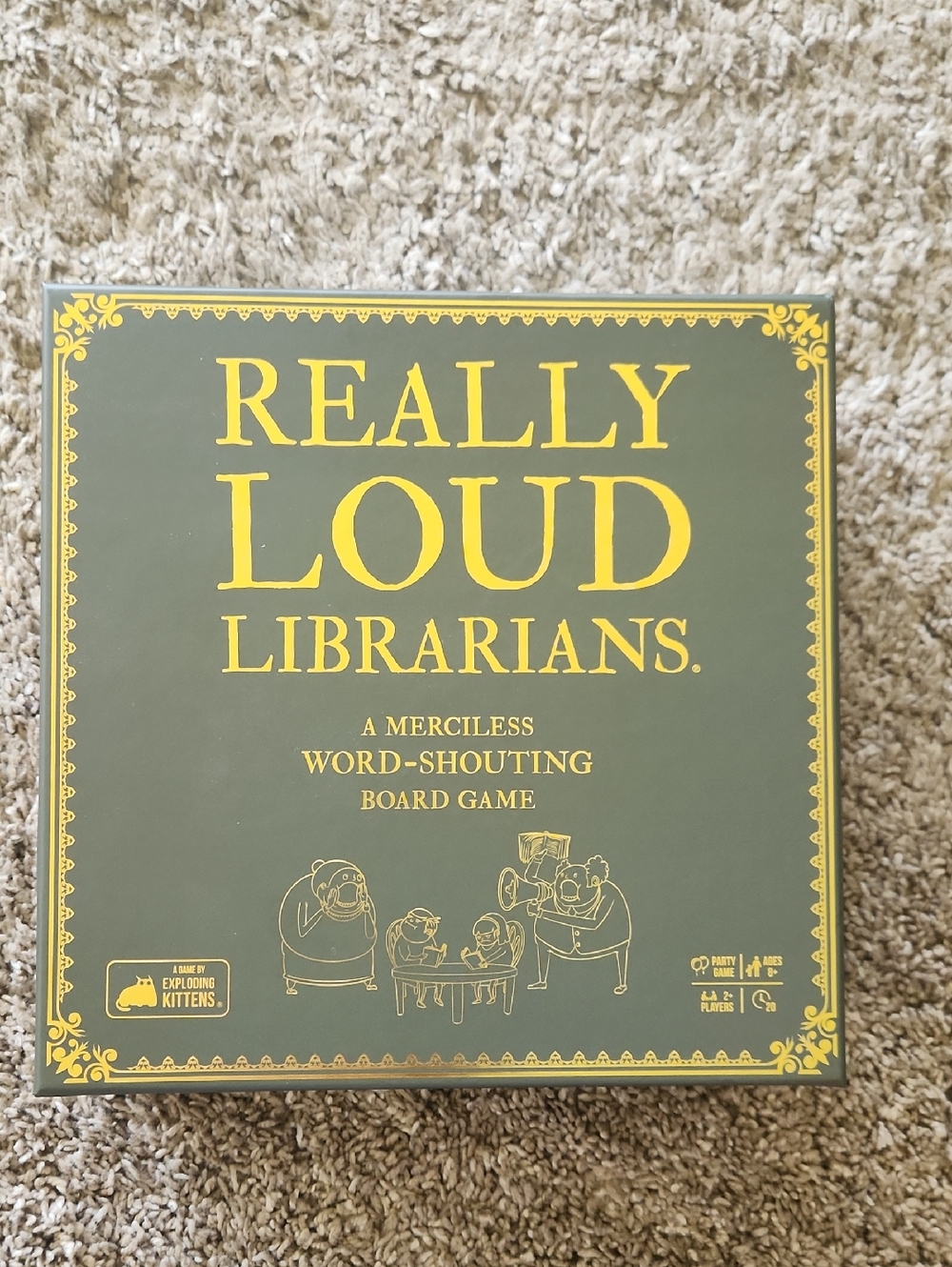 Really Loud Librarians Board Game - Dark Green & Yellow Box